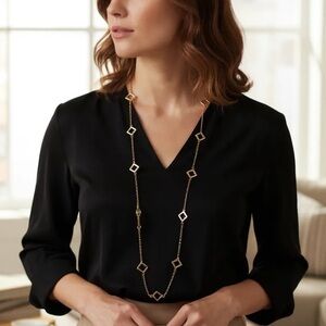 BOUTIQUE Silver Clover Station Long Necklace R $58